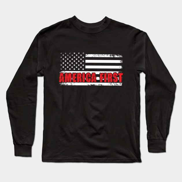 America first Long Sleeve T-Shirt by Riyadkhandaker